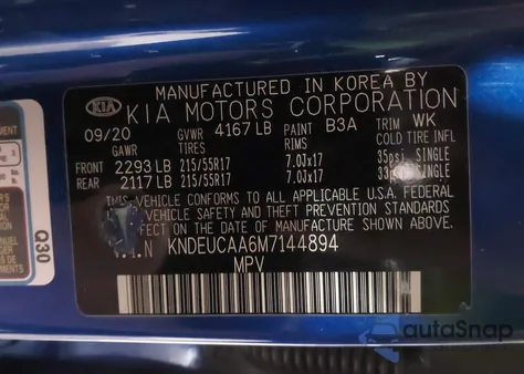 2021 Kia Seltos S из США, поврежденный, VIN KNDEUCAA6M7144894